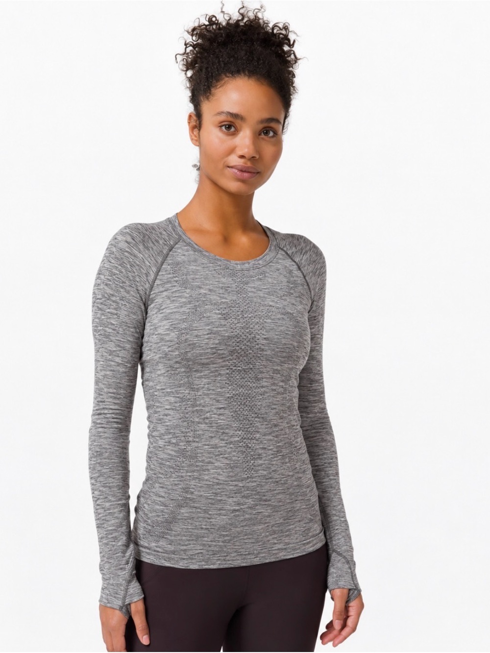 Lululemon Swiftly Tech Long Sleeve Crew Heathered Gray Size 2